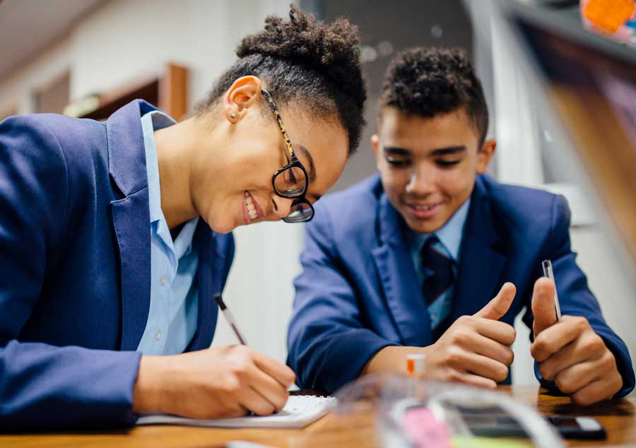 Teenage school pupils